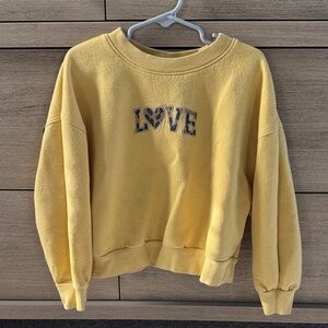 GAP kids Yellow and Cheetah Love Sweatshirt